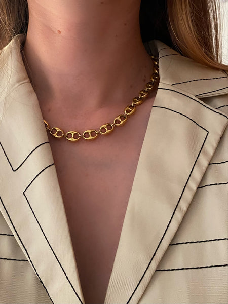 TRIFARI 1970-1980 Gucci Link Gold Plated Chain Necklace