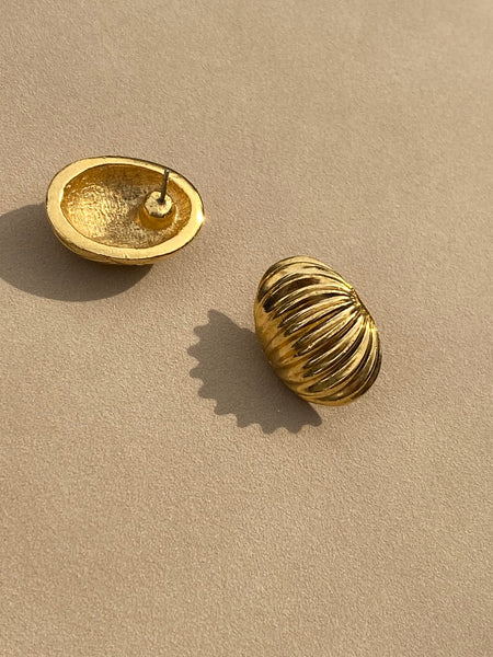 1970-1980 Gold Plated Pierced Earrings