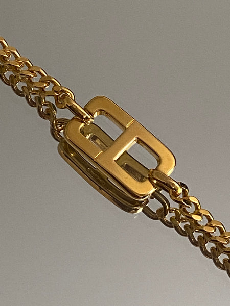 CHRISTIAN DIOR 1990 CD Gold Plated Chain Bracelet
