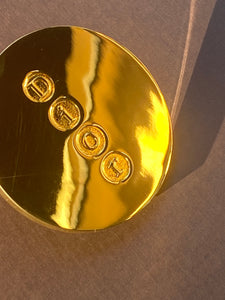 CHRISTIAN DIOR 1990 Circular Gold Plated Mirror