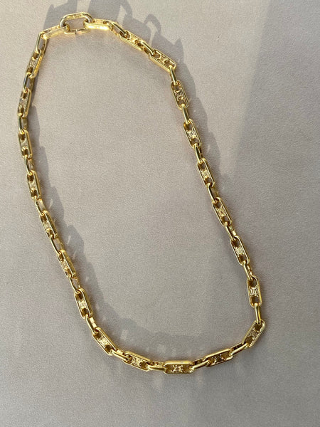 Rare CELINE 1980 Triomphe Link Gold Plated Necklace