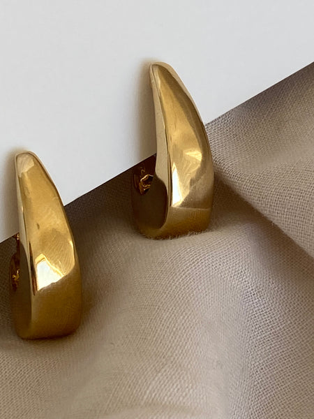 NAPIER 1970-1980 Modernist Gold Plated Screwback Earrings