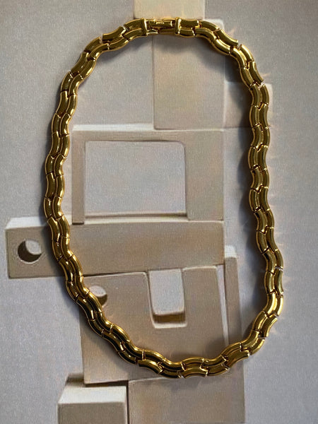 CARRE 1990's Gold Plated Wavy Necklace