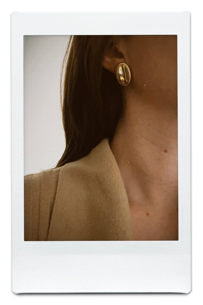 NAPIER 1970-1980 Modernist Gold Plated Pierced Earrings