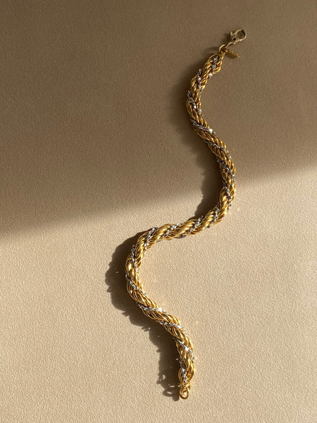 MONET 1970-1980 Gold and Silver Plated Rope Bracelet