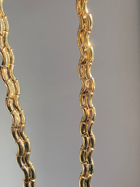 CARRE 1990's Gold Plated Wavy Necklace
