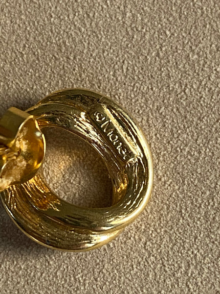 MONET 1970 Gold Plated Pierced Earrings