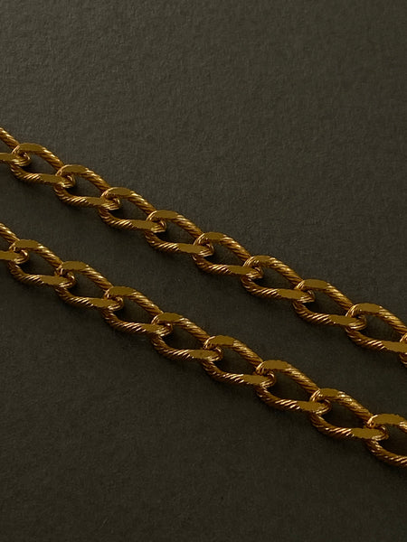 1970-1980 Gold Plated Textured Chain Necklace
