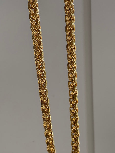 MONET 1970-1980 Heavy Braided Gold Plated Chain Necklace