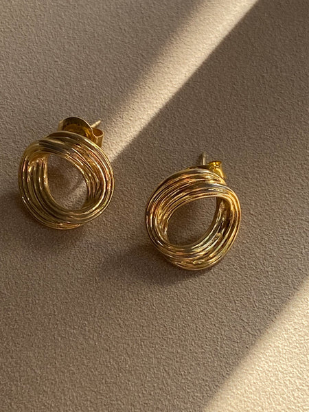 MONET 1970 Gold Plated Pierced Earrings
