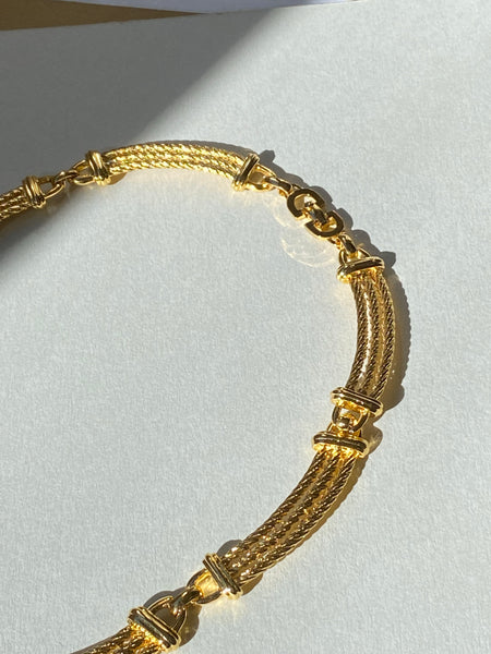 Rare 1980 CHRISTIAN DIOR Gold Plated Necklace