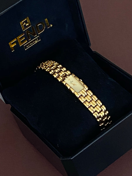 RARE FENDI 670L Gold Plated Bracelet Watch