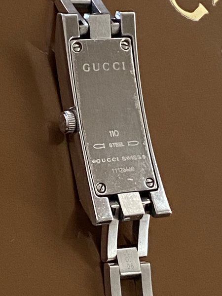 GUCCI Diamond Stainless Steel Chain Bracelet Watch