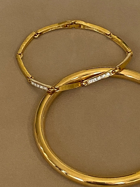 1970-1980 Swarovski Paved Gold Plated Bracelet