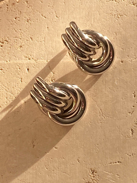 1970-1980 Silver Plated Pierced Earrings