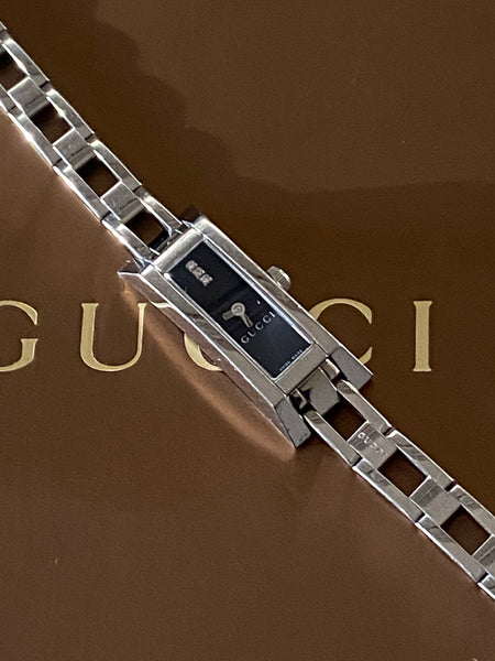GUCCI Diamond Stainless Steel Chain Bracelet Watch