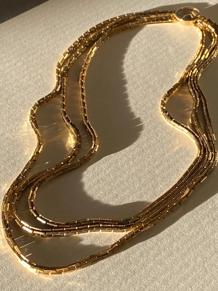 1970-1980 Layered Gold Plated Chain Necklace