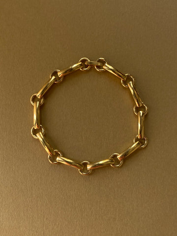 1980-1990 Gold Plated Link Chain Bracelet