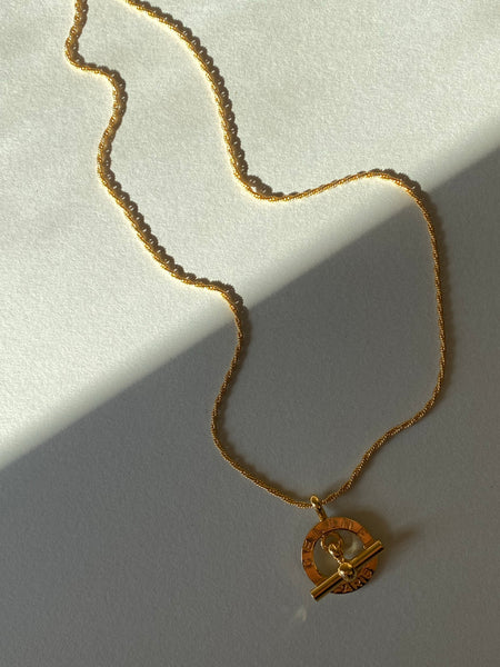 CELINE 1970-1980 Gold Plated Pendant Necklace