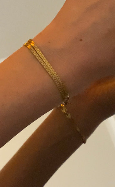 MONET 1970-1980 Double Slinky Chain Gold Plated Bracelet