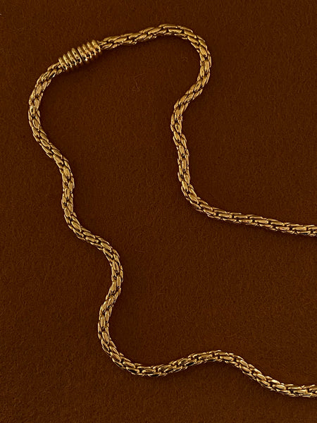 1970-1980 Braided Link Gold Plated Chain Necklace