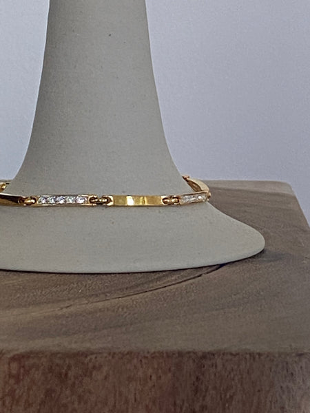 1970-1980 Swarovski Paved Gold Plated Bracelet