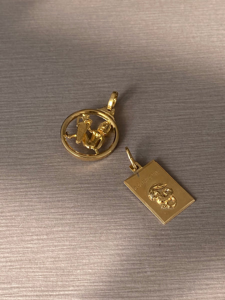 1970-1980 Capricorn Gold Plated Sterling Silver Pendant