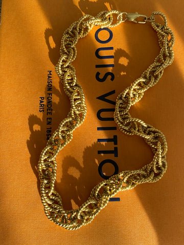 1970-1980 Rope Braided Gold Plated Chain Necklace