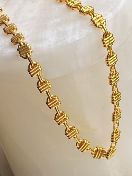 1970-1980 Ortogonal Gold Plated Chain Necklace
