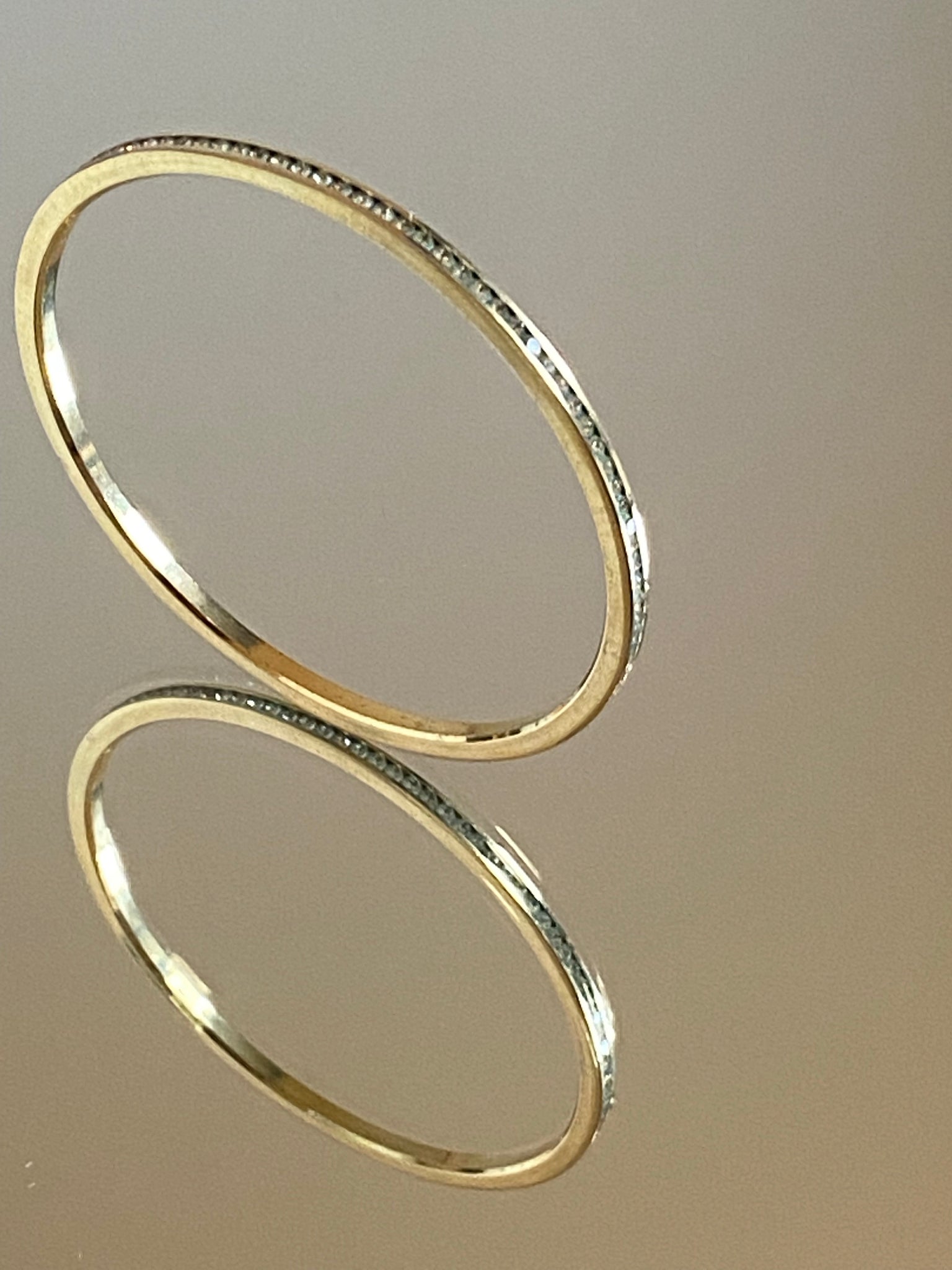 1970-1980 Gold Plated Crystal Bangle Bracelet