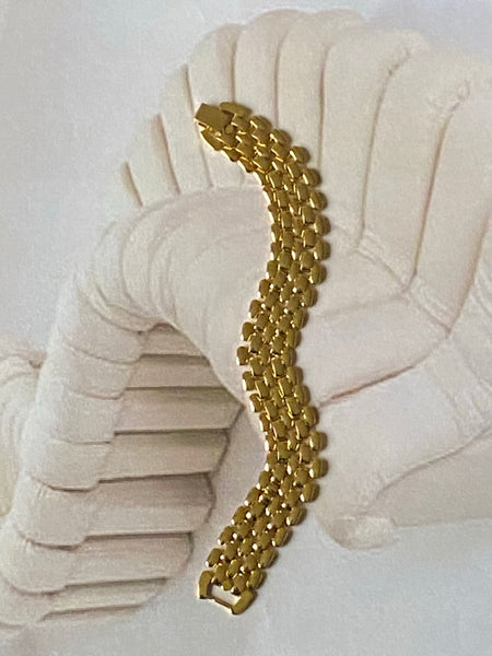 1970-1980 Gold Plated Panther Chain Bracelet