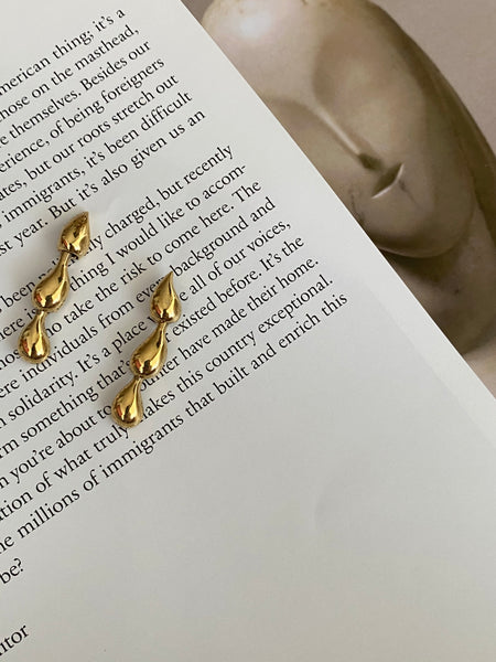 GIVENCHY Drop Gold Plated Pierced Earrings