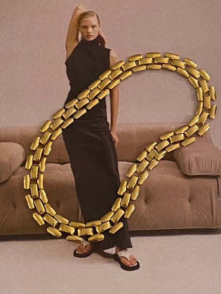 1970-1980 Gold Plated Panther Chain Necklace