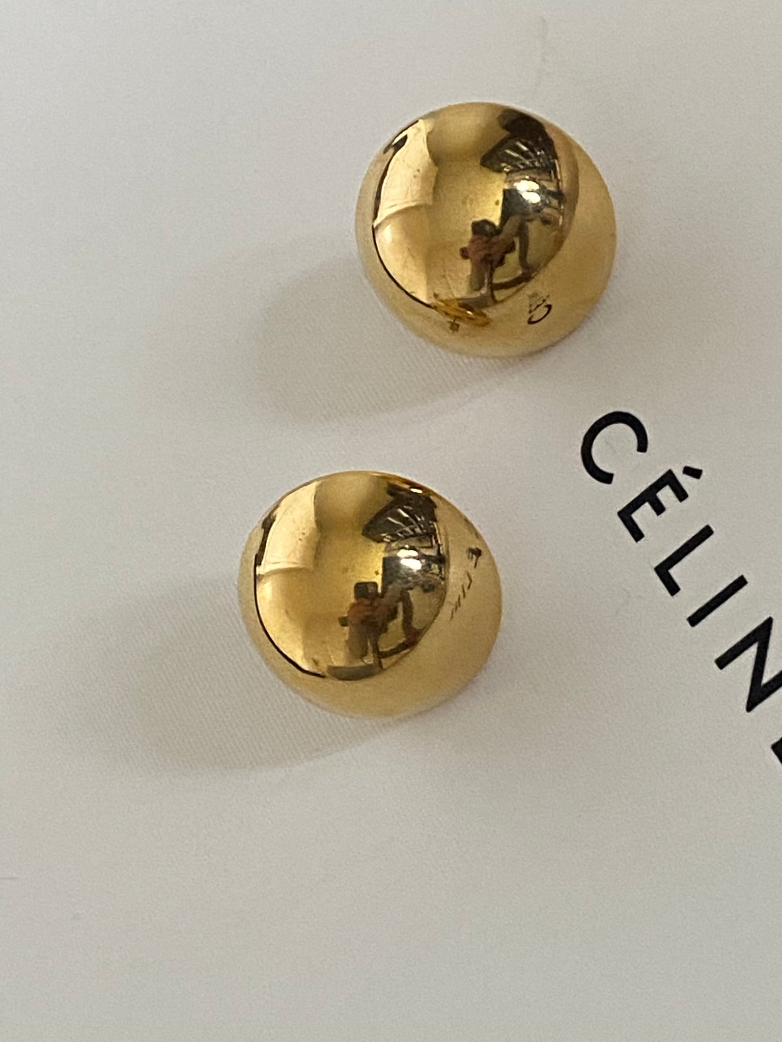 1970-1980 Domed Gold Plated Pierced Earrings