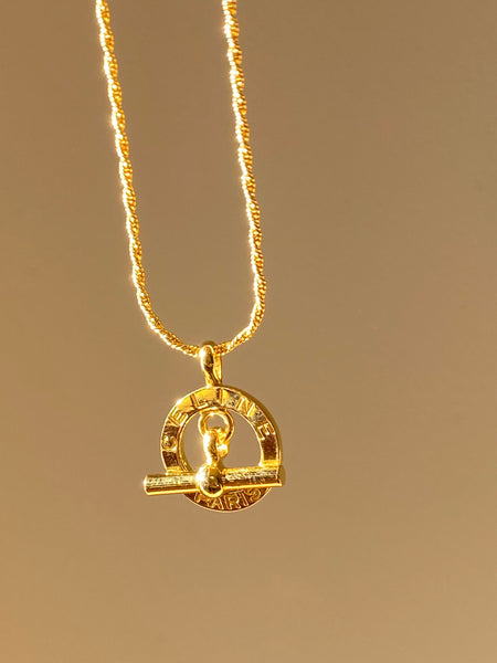 CELINE 1970-1980 Gold Plated Pendant Necklace