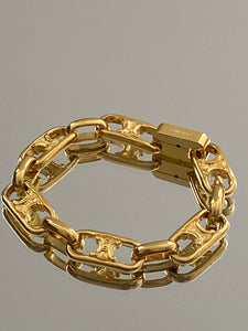 Iconic Rare CELINE Triomphe Gold Plated Bracelet