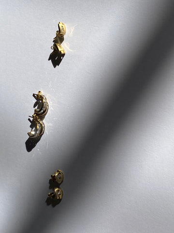 1970-1980 Swarovski Gold Plated Pierced Stud Earrings