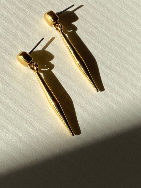 1970-1980 Gold Plated Drop Pierced Earrings