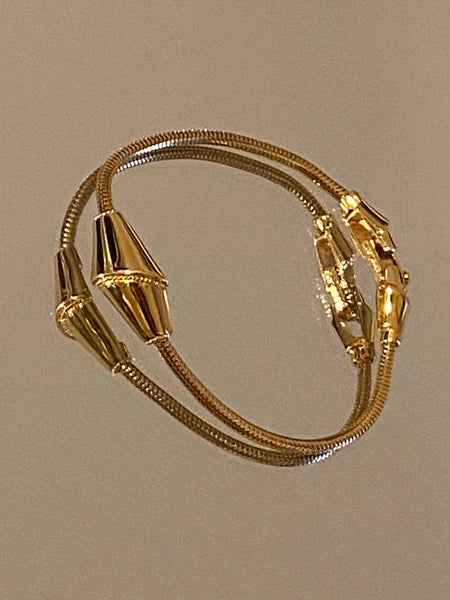 1970-1980 MONET Gold Plated Slinky Chain Bracelet