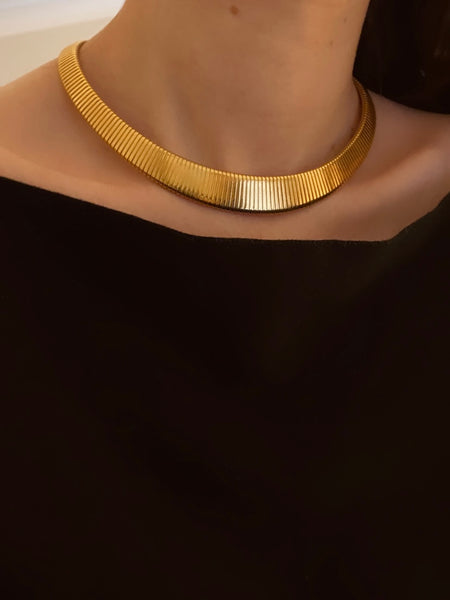 1970-1980 Gold Plated Omega Statement Necklace