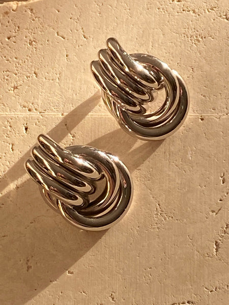 1970-1980 Silver Plated Pierced Earrings