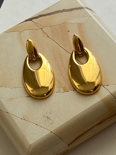 GIVENCHY Door Knocker Gold Plated Pierced Earrings