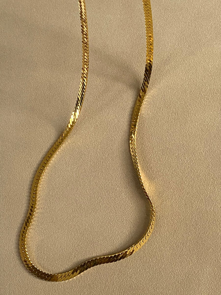 MONET 1970-1980 Slinky Gold Plated Chain Necklace