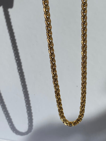 1970-1980 Woven Gold Plated Chain Necklace