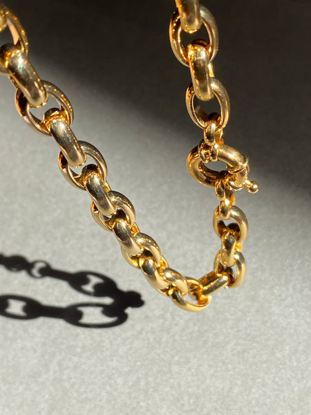 1970-1980 Gold Plated Oval Link Chain Necklace