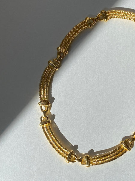 Rare 1980 CHRISTIAN DIOR Gold Plated Necklace