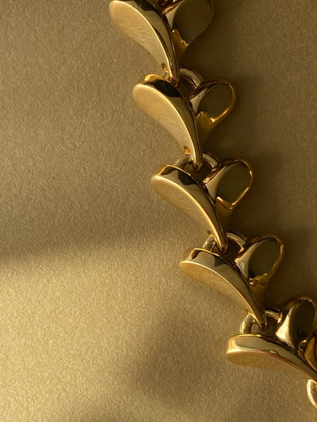 1970-1980 Gold Plated Detailed Chain Bracelet