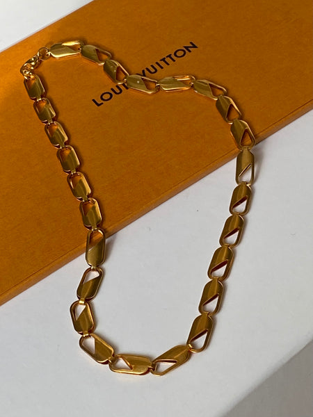 1970-1980 Modernist Gold Plated Chain Necklace