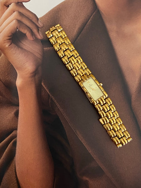 RARE FENDI 670L Gold Plated Bracelet Watch