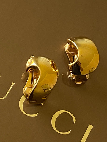 1970-1980 Modernist Gold Plated Clip On Earrings